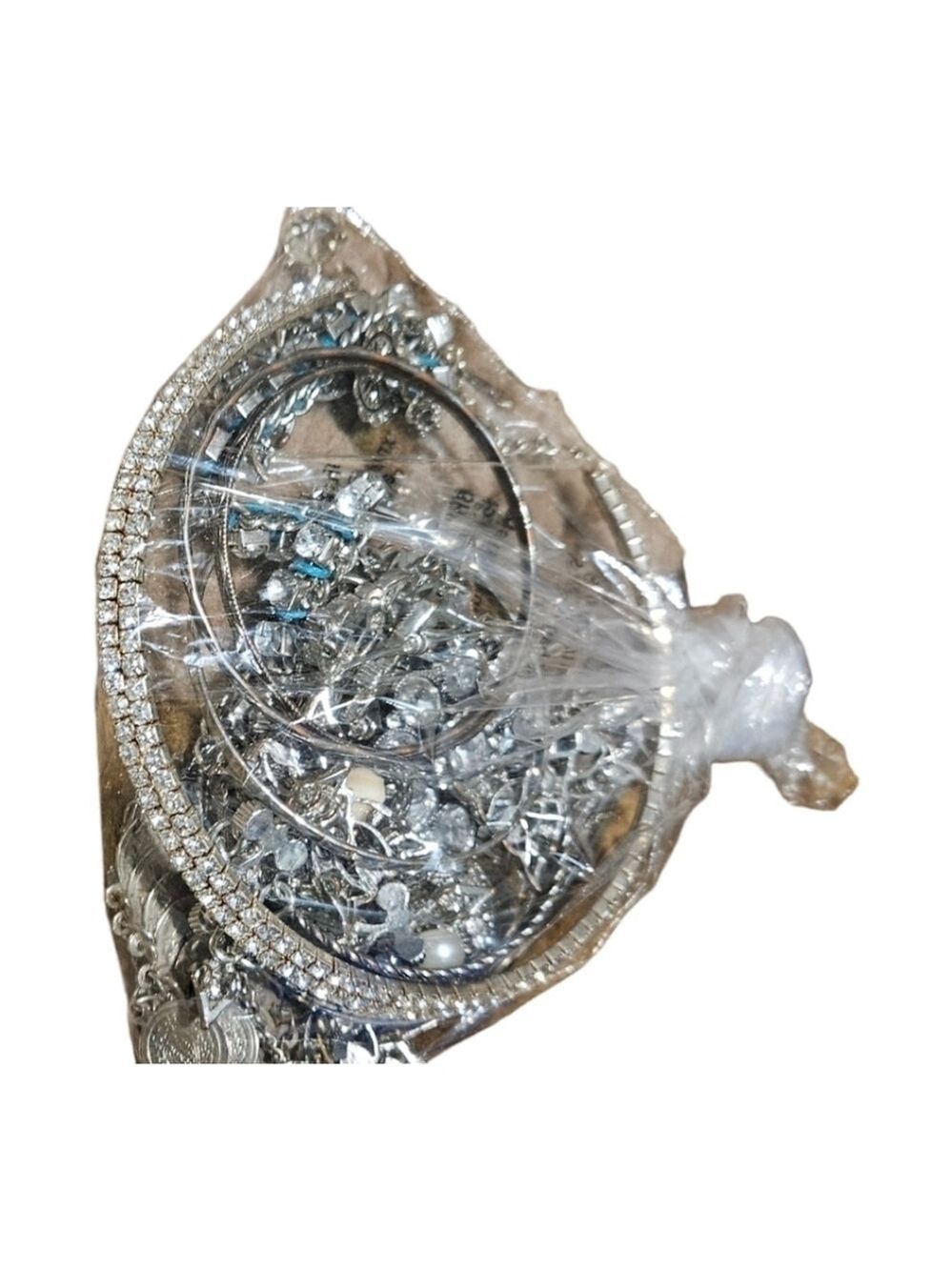 Recyclables Silver-Tone Jewelry with Crystal Stones.
